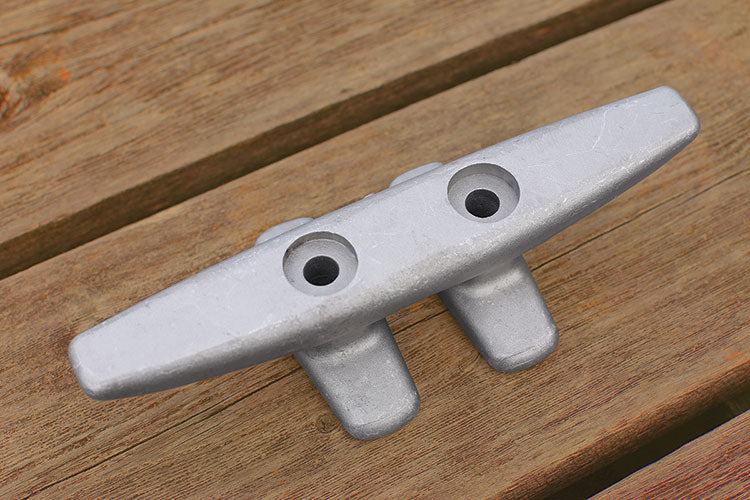 Open Base Dock Cleat 12 1/2" Aluminum Matte