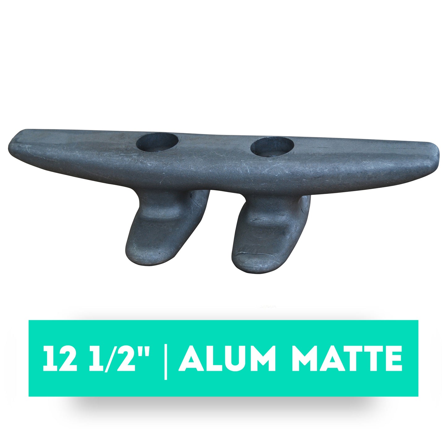 Open Base Dock Cleat 12 1/2" Aluminum Matte