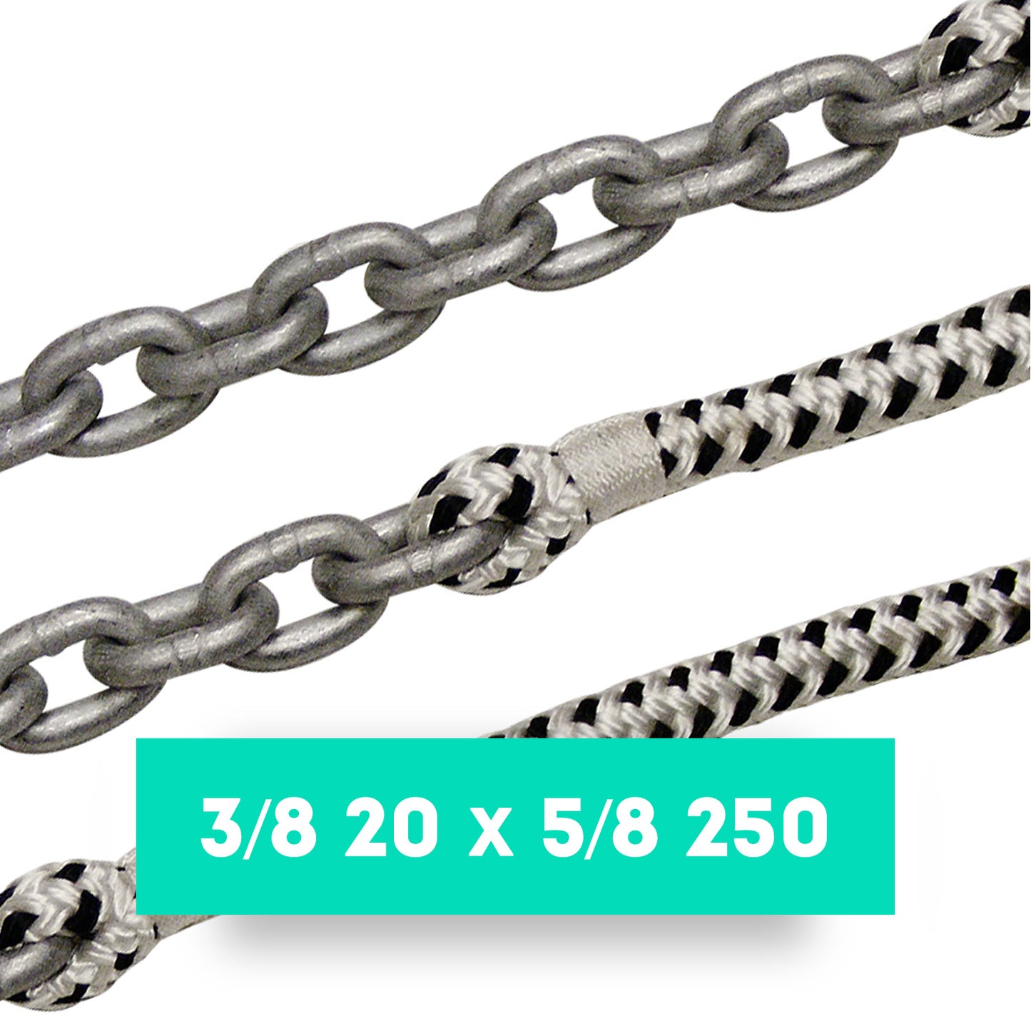 Titan 3/8 20 x 5/8 250 Double Braid Anchor Rode