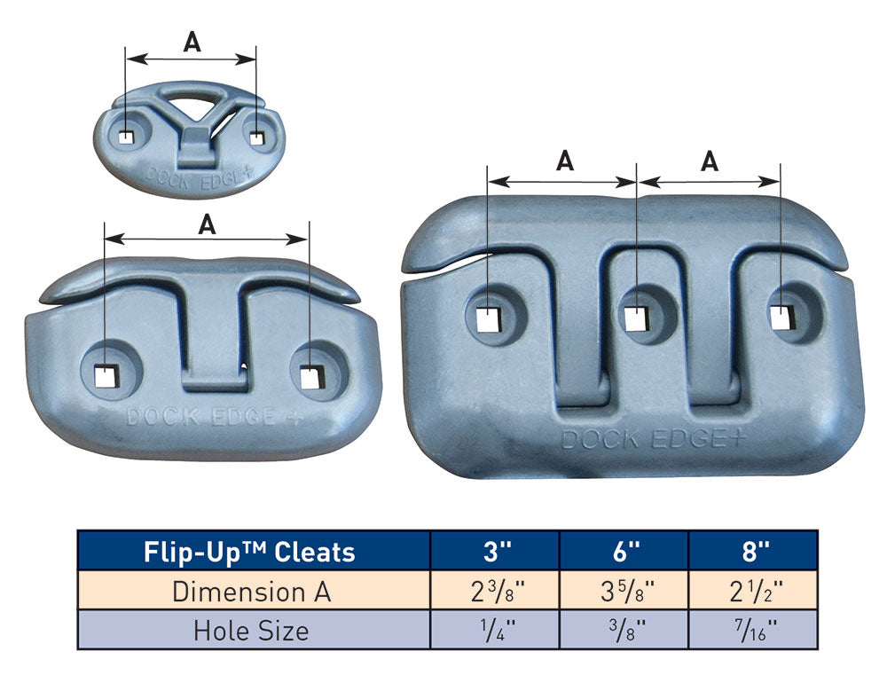 Dock Cleat Flip Up 6" Aluminum Black