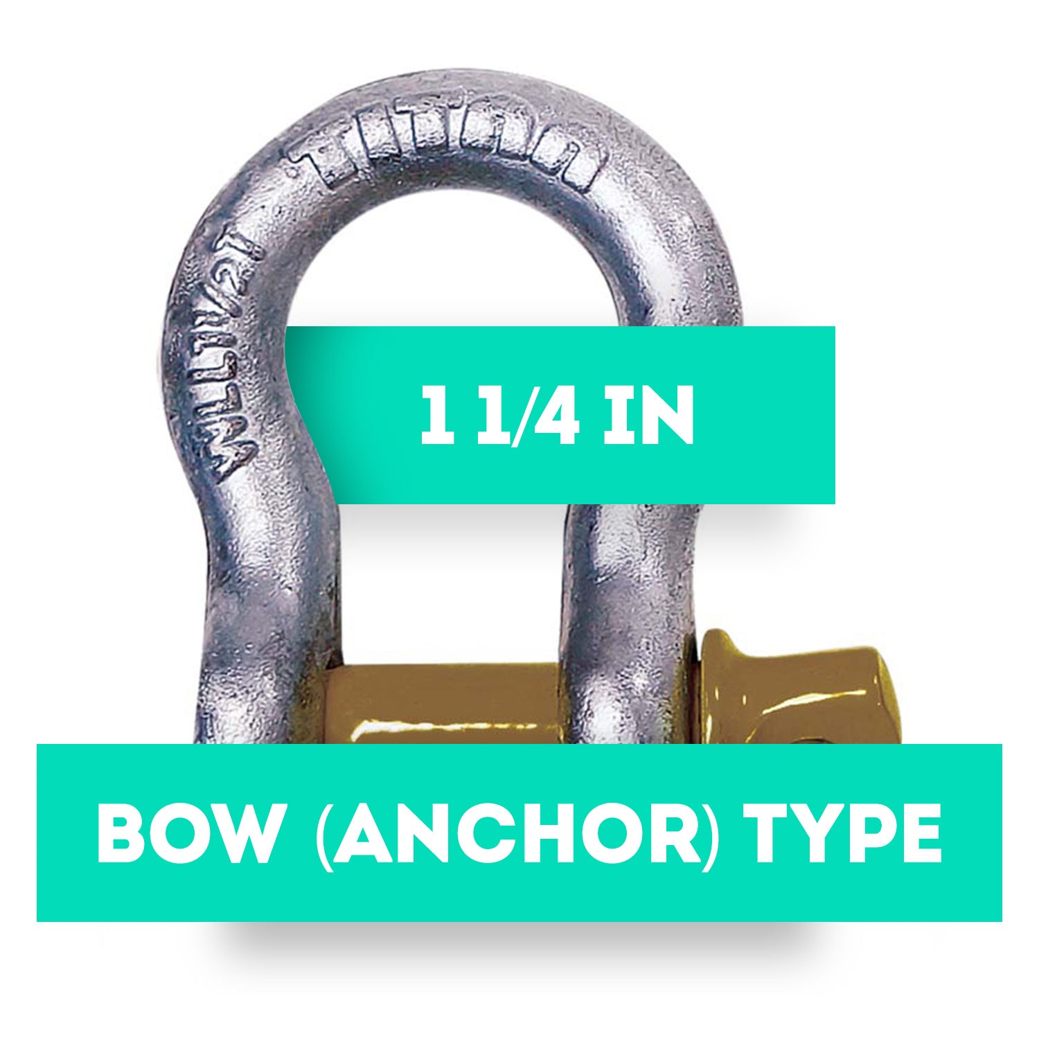 Titan 1 1/4in Screw Pin HDG Chain Type Shackle