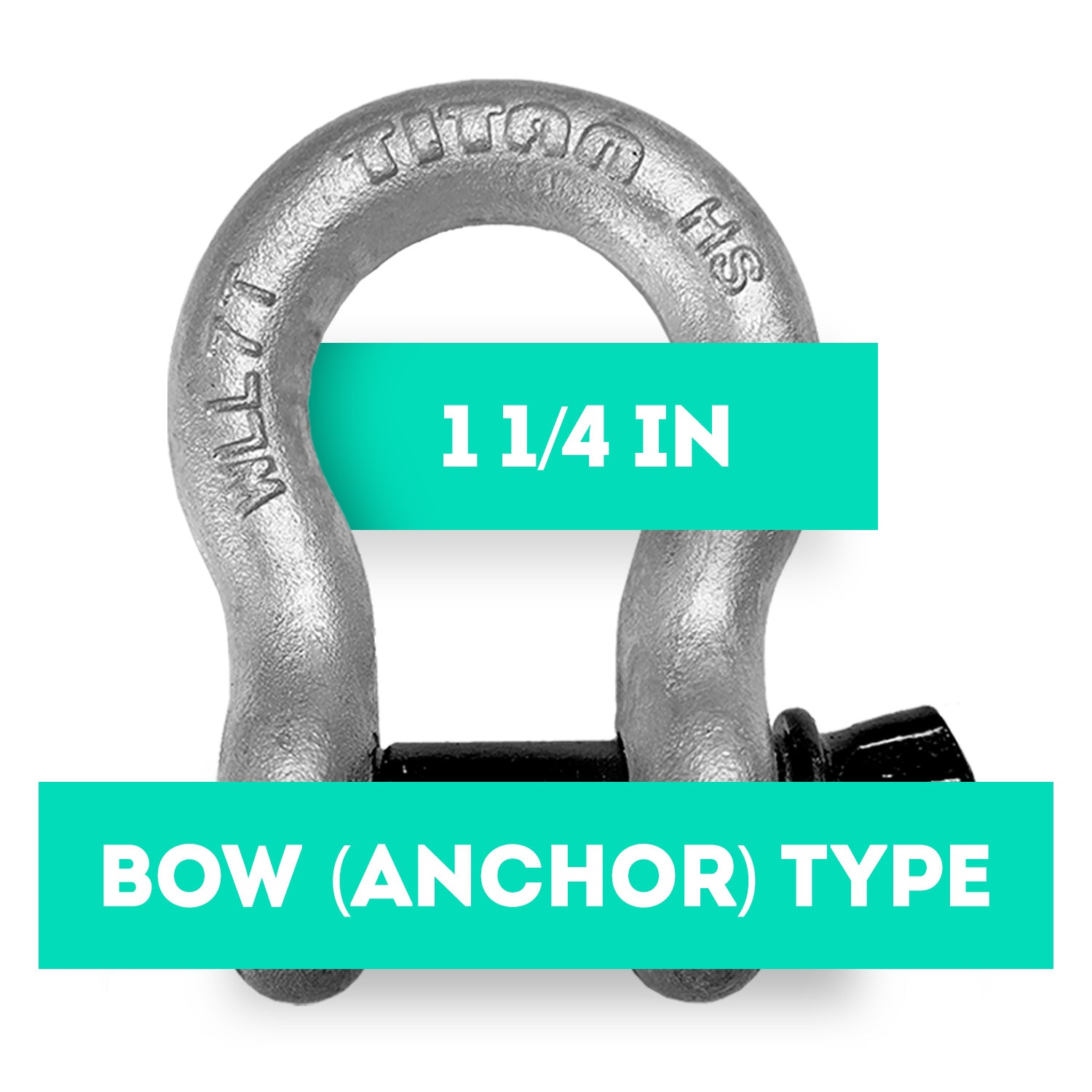 Titan 1 1/4in Screw Pin HT Galv Anchor Shackle