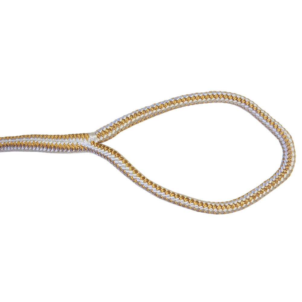 Titan 1/2in-25ft Double Braid Dock Line - White/Gold