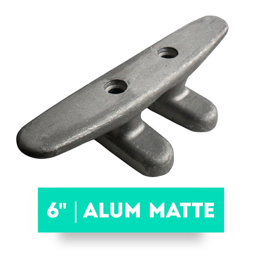Open Base Dock Cleat 6" Aluminum Matte