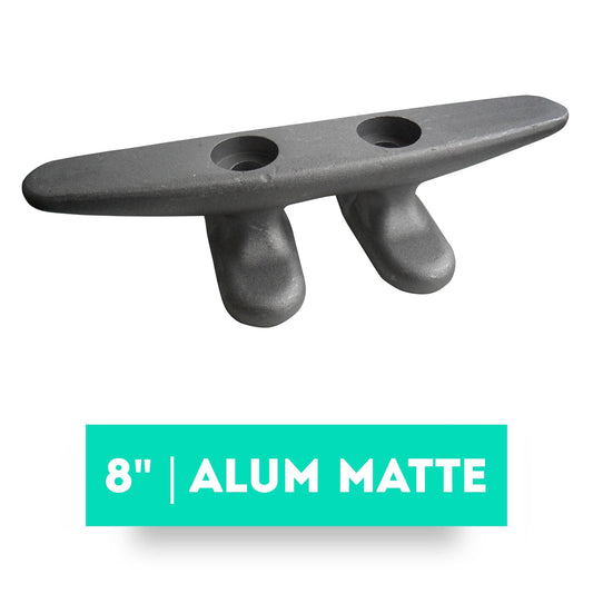 Open Base Dock Cleat 8" Aluminum Matte