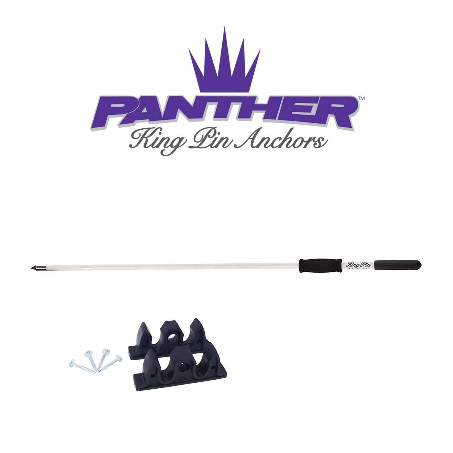 Panther King Pin 8ft Anchor Pole, White - 1 pc