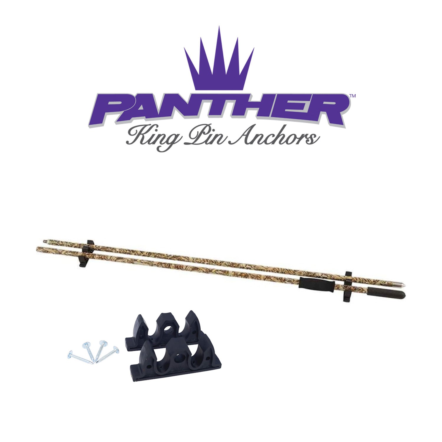 Panther King Pin 8ft Anchor Pole, Camo - 2 pc