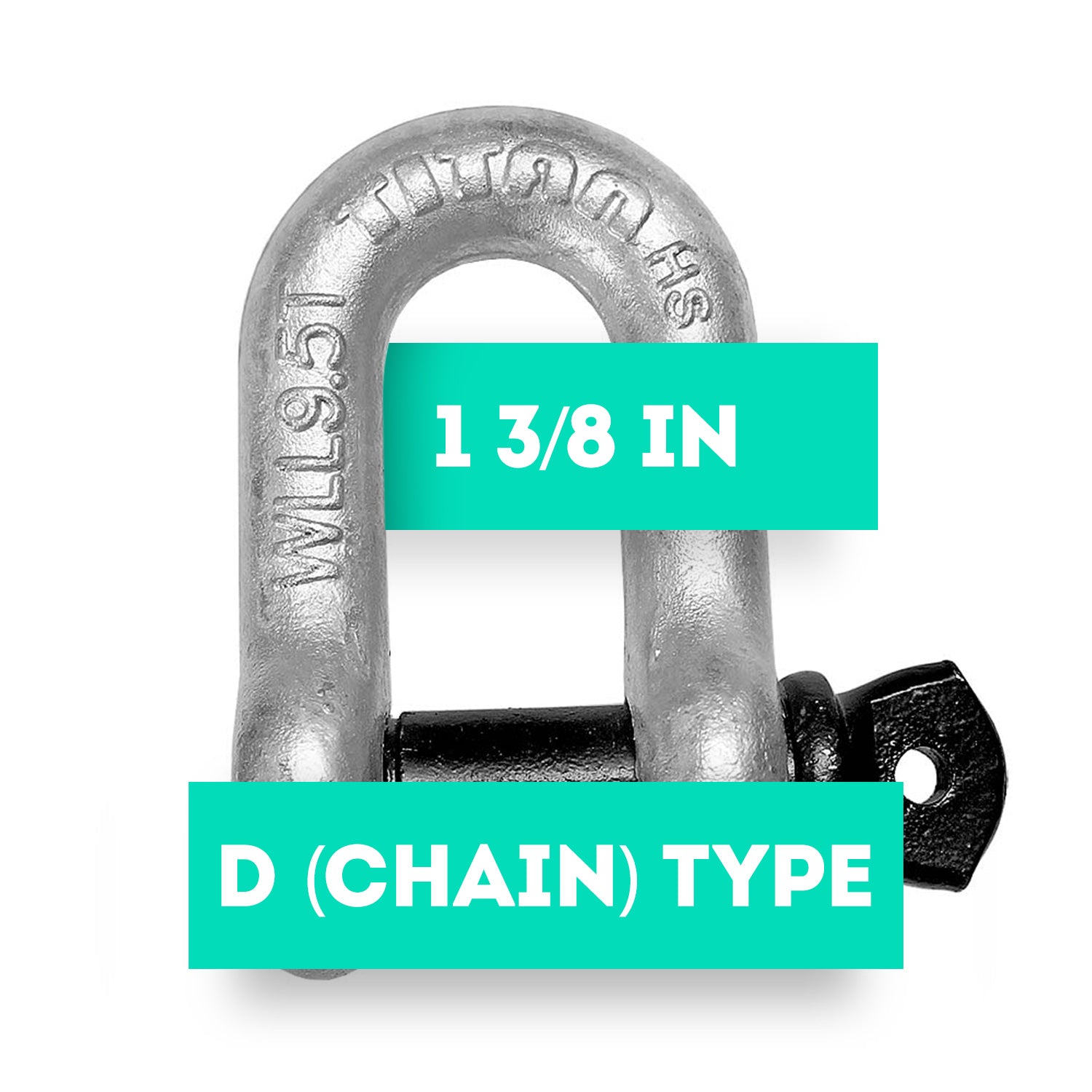 Titan 1 3/8in Screw Pin HT Galv Chain Shackle